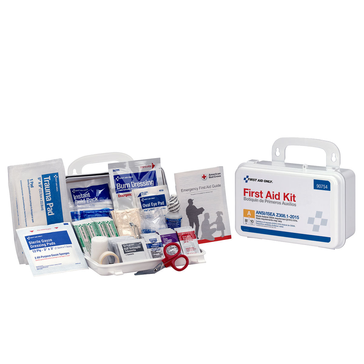 First Aid Only 10 Person Bulk Plastic ANSI A Kit 2015 Compliant