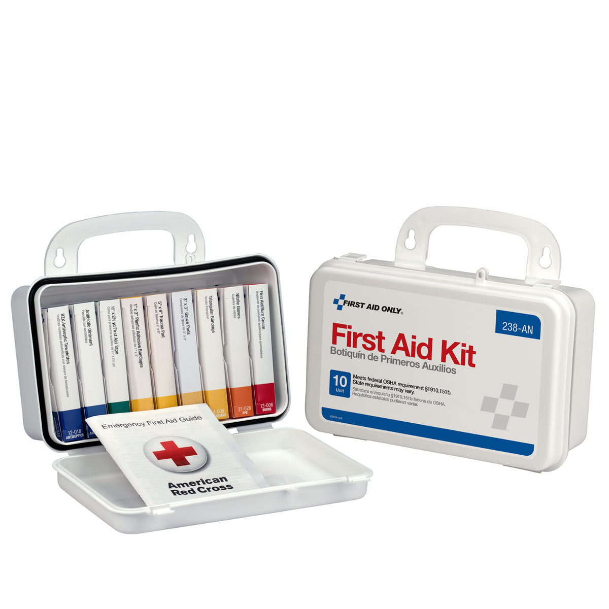 First Aid Only 10 Unit Kit Plastic Case OSHA Compliant
