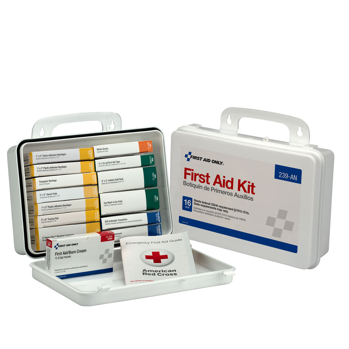 First Aid Only 16 Unit Kit Plastic Case OSHA Compliant