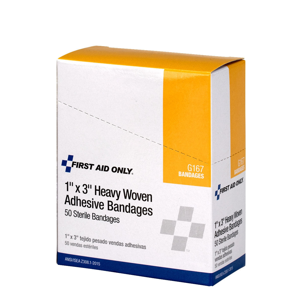 First Aid Only 1’’x3’’ Heavy Woven Fabric Bandages 50 Per Box