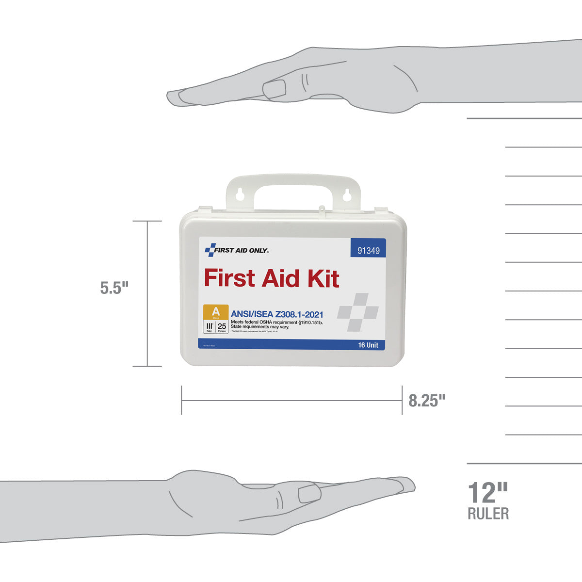 First Aid Only 25 Person ANSI A 16 Unit Plastic Kit 2021 Compliant
