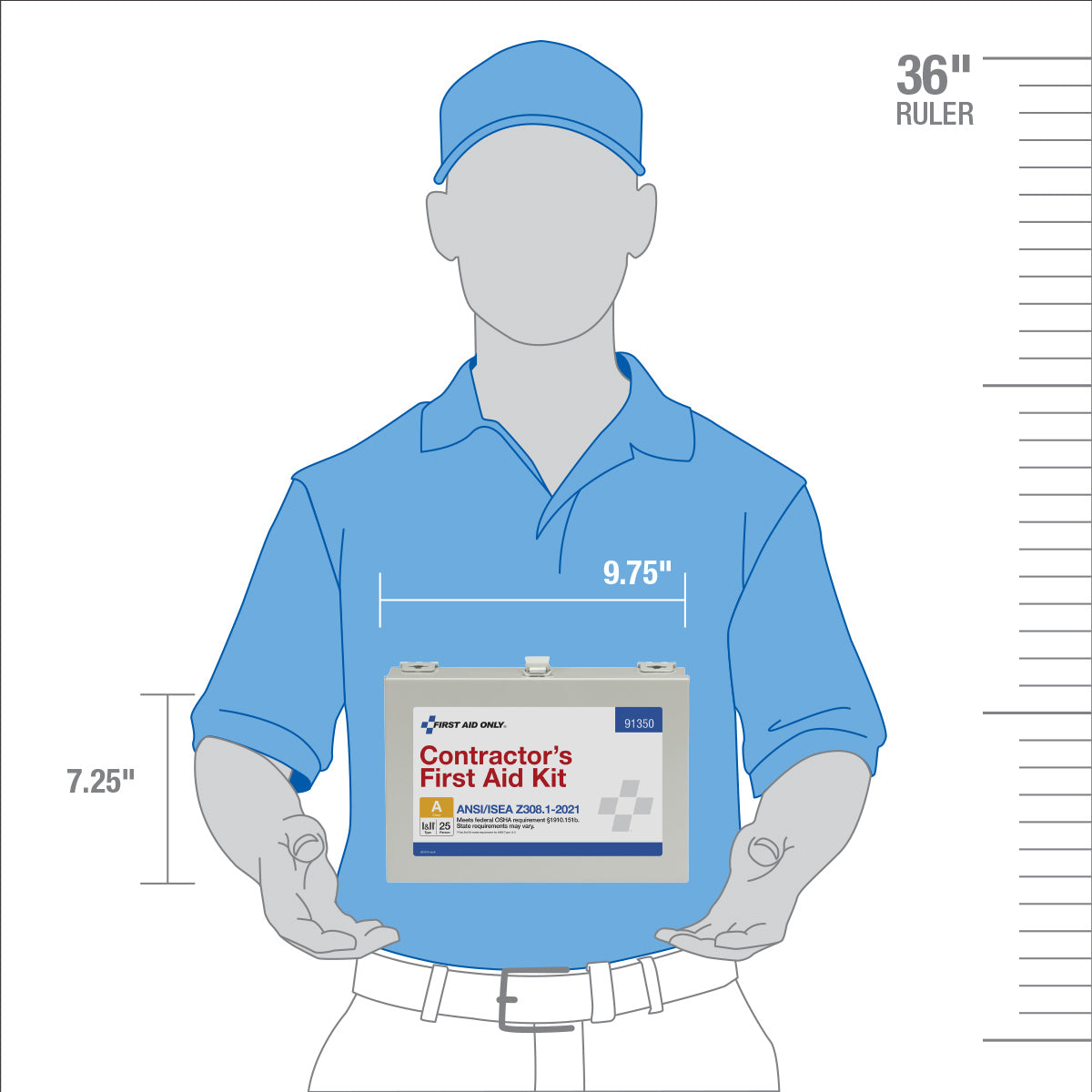 First Aid Only 25 Person ANSI A Contractor Metal Kit 2021 Compliant