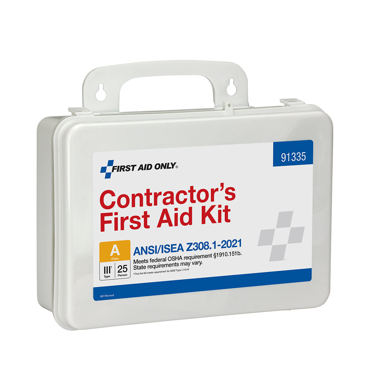 First Aid Only 25 Person ANSI A Contractor Plastic Kit 2021 Compliant