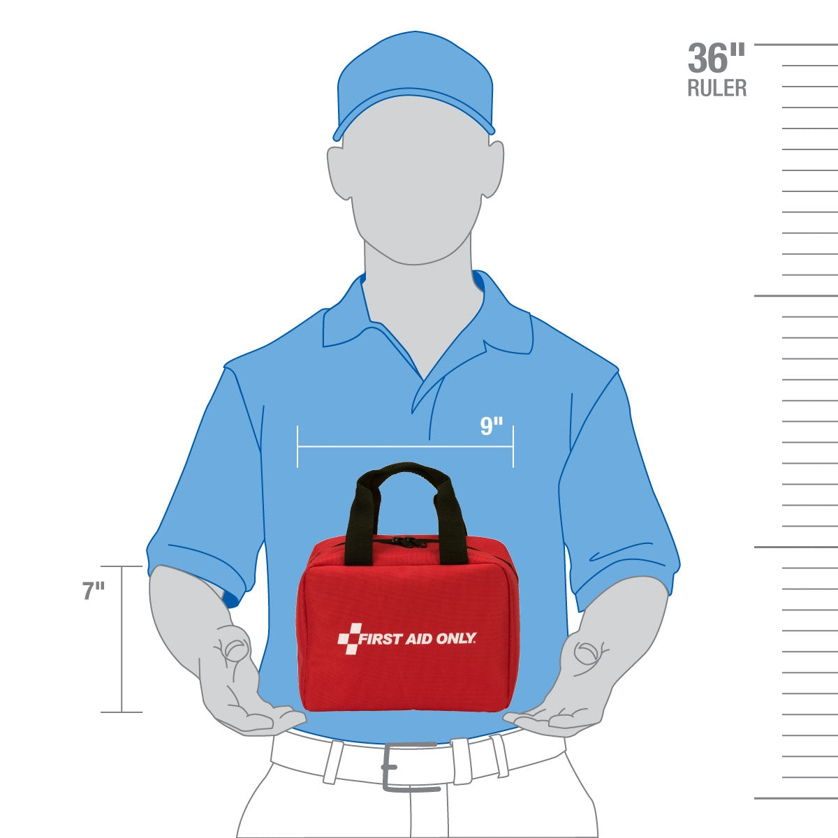 First Aid Only 25 Person Bulk Kit ANSI A Type I & II Soft Fabric Nylon Pouch Case 2015 Compliant