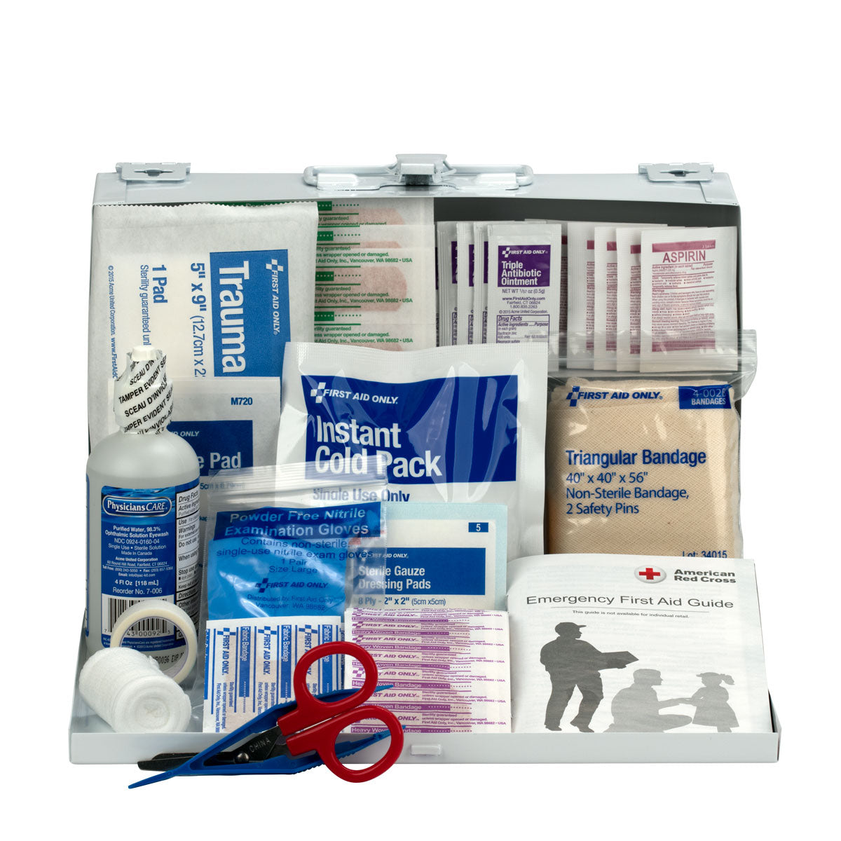 First Aid Only 25 Person Kit Metal Case OSHA Compliant