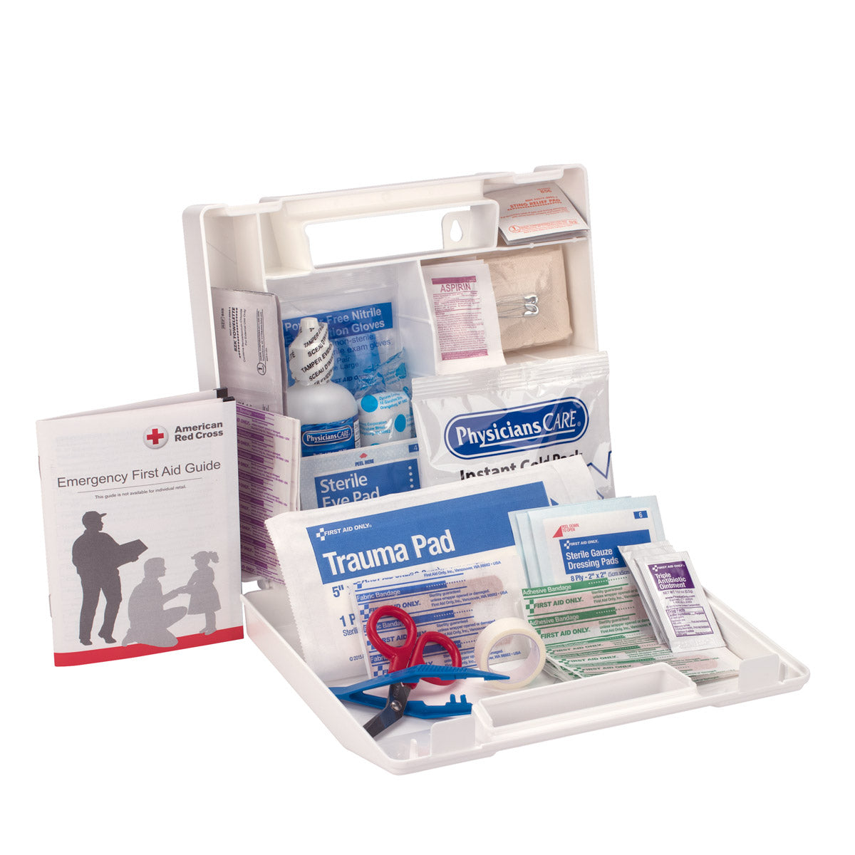 First Aid Only 25 Person Kit Plastic Case with Dividers OSHA Compliant