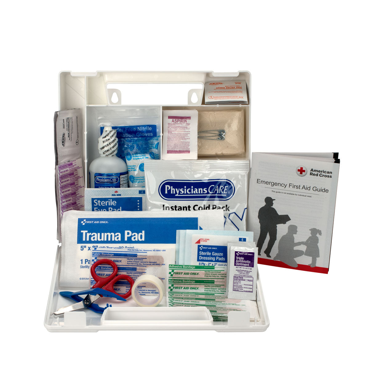 First Aid Only 25 Person Kit Plastic Case with Dividers OSHA Compliant