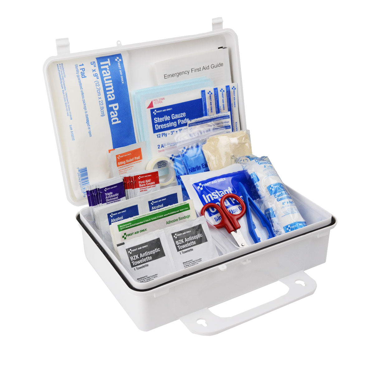 First Aid Only 25 Person OSHA Kit Weatherproof Plastic Case Compliant