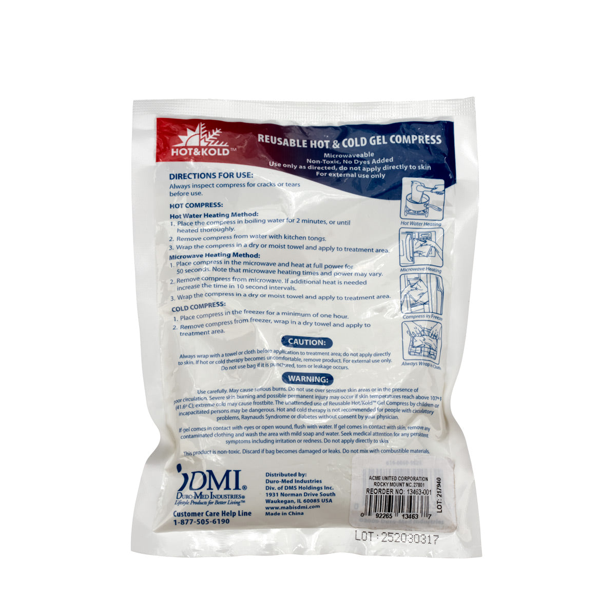First Aid Only 4’’x6’’ Reusable Hot/Cold Pack - Case of 12