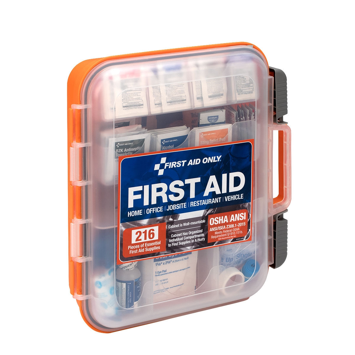 First Aid Only 50 Person ANSI A+ 216 Piece Kit Plastic