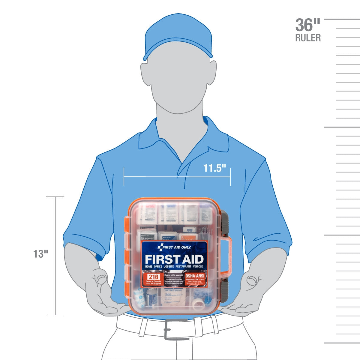 First Aid Only 50 Person ANSI A+ 216 Piece Kit Plastic