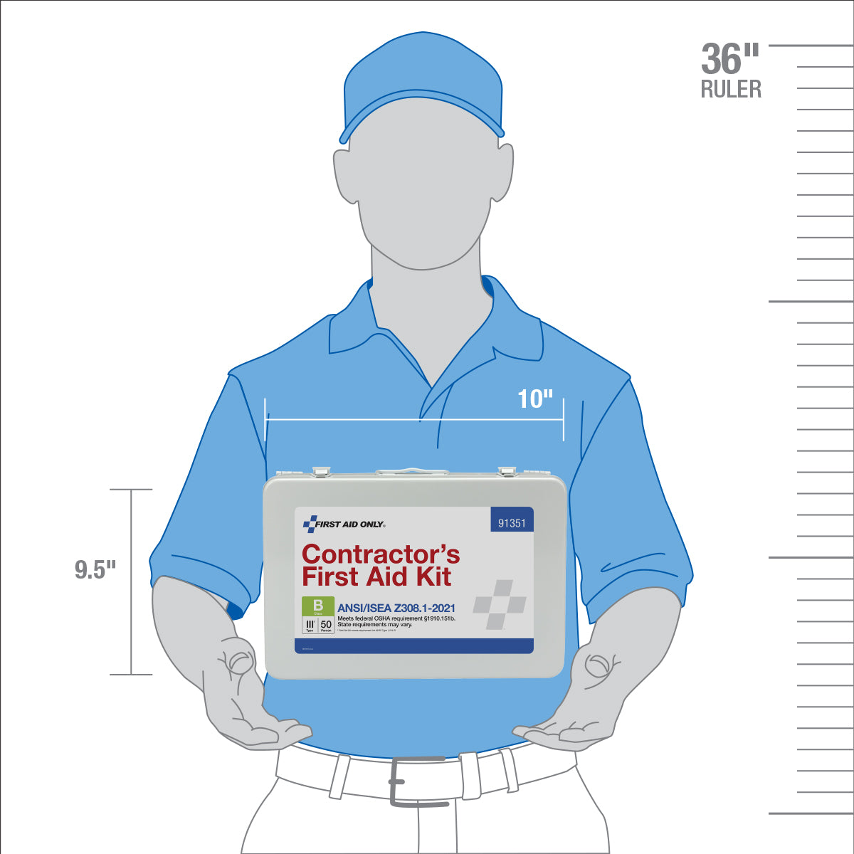 First Aid Only 50 Person ANSI B Contractor Metal Kit 2021 Compliant
