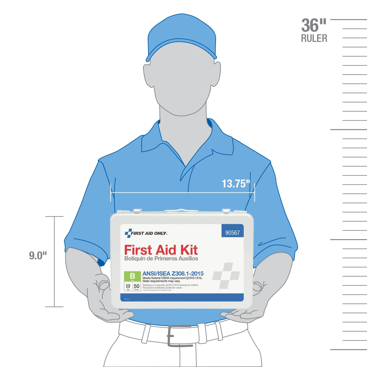 First Aid Only 50 Person Bulk Metal Kit ANSI B Type III 2015 Compliant