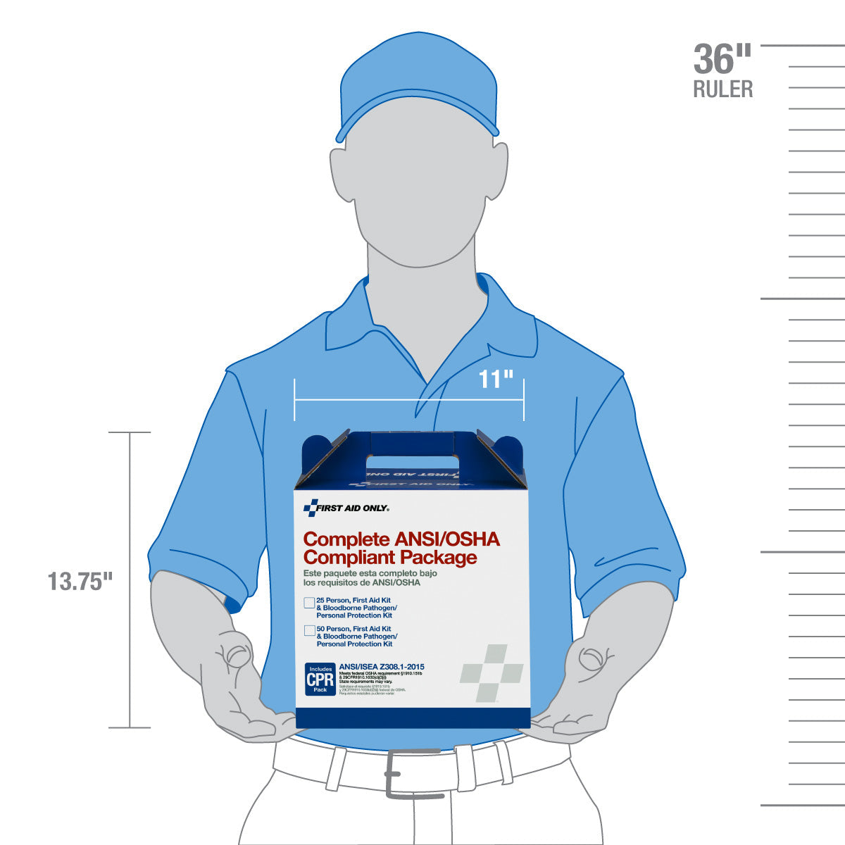 First Aid Only 50 Person Complete ANSI/OSHA Compliance Package for and BBP ANSI 2015 Compliant
