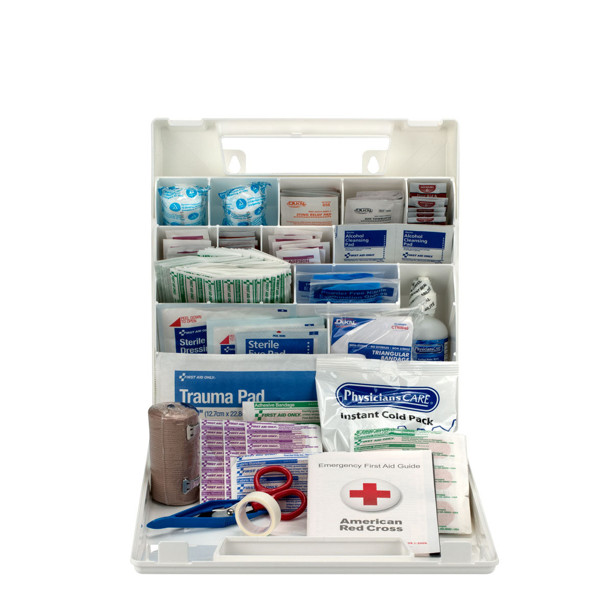First Aid Only 50 Person Kit Plastic Case with Dividers