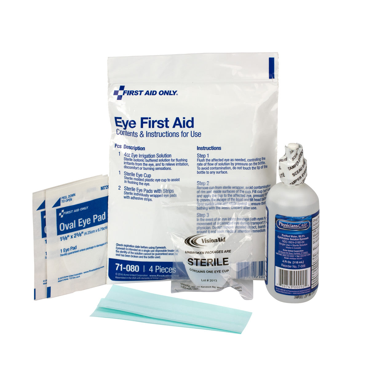 6 Piece Eye Wound First Aid Triage Pack - Eye Wound – firstaidonly