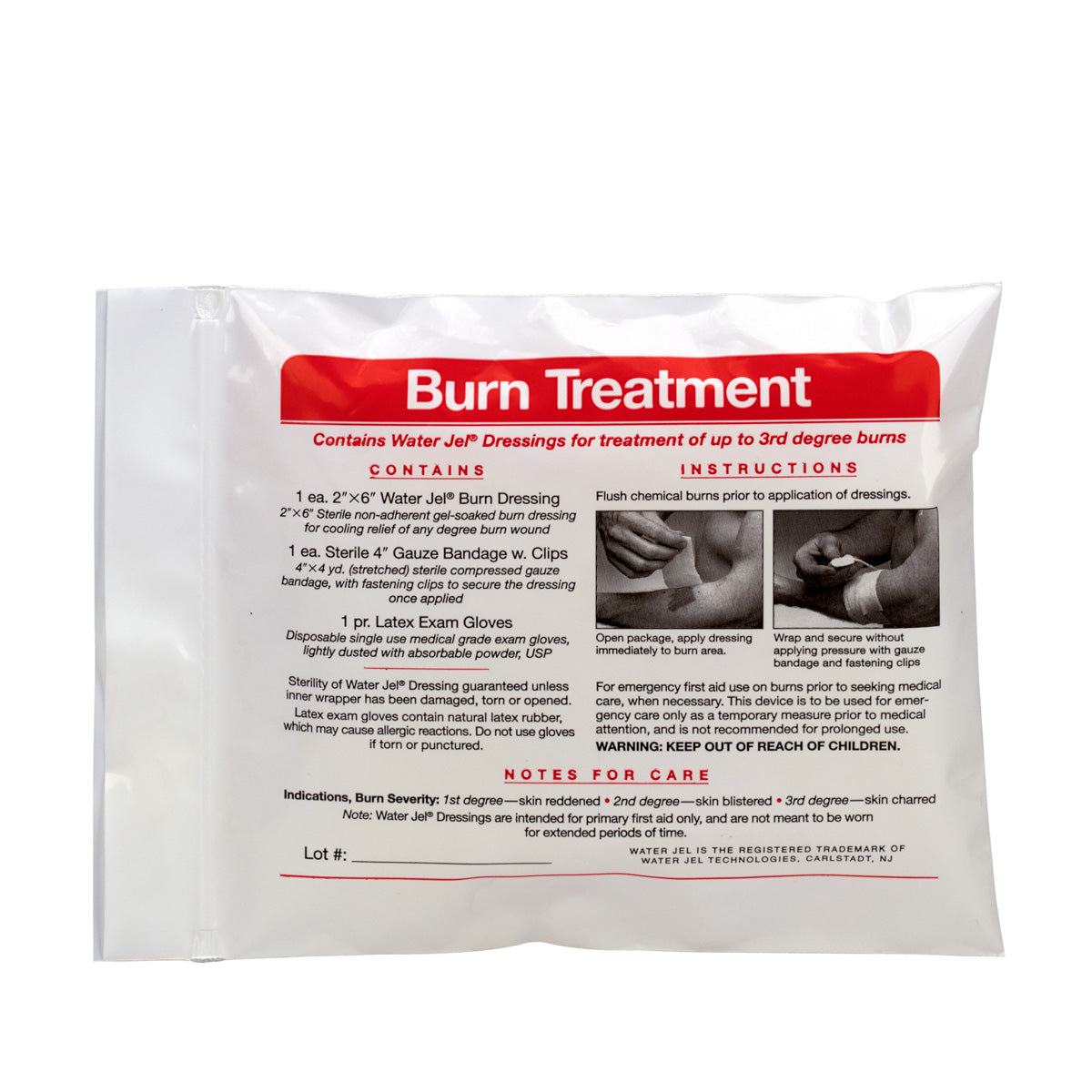 First Aid Only 6 Piece Water-Jel Burn Care Triage Pack - Treatment