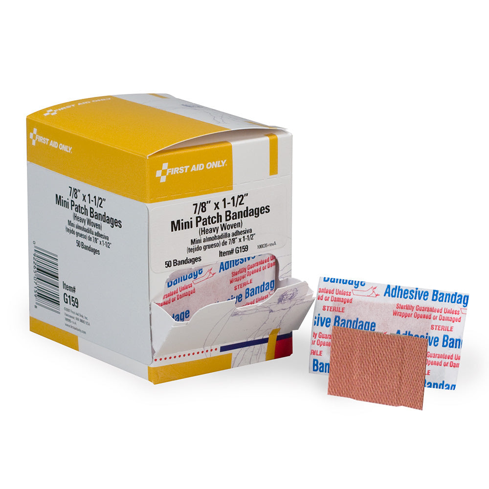 First Aid Only 7/8’’x1.5’’ Heavy Woven Fabric Bandages 50 per Box