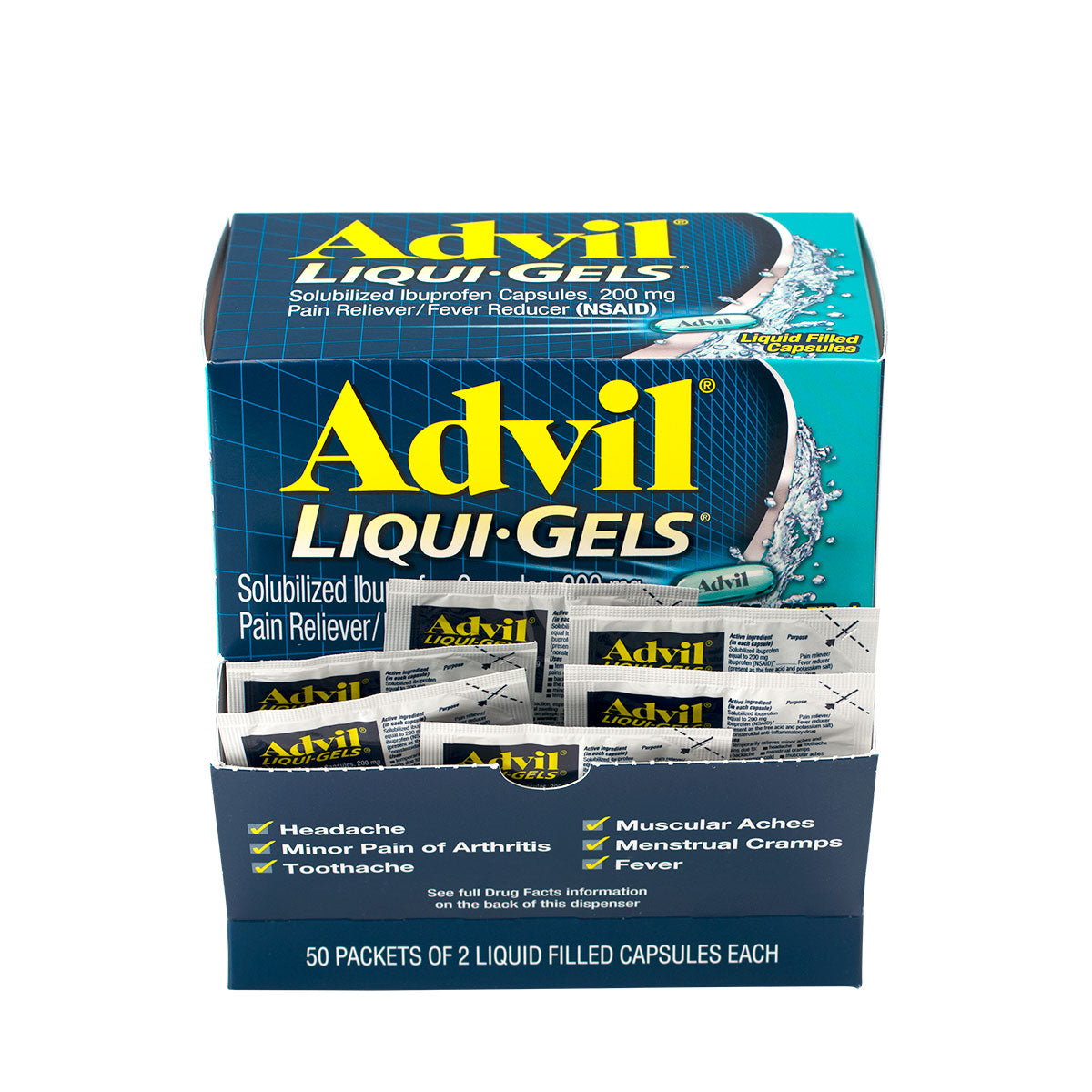 First Aid Only Advil Liquid-Gels Pain Reliever Refill 50 Two-Packs per Box