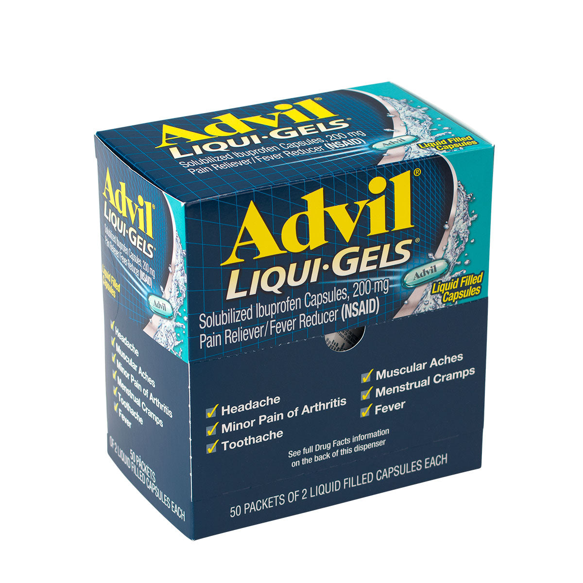 First Aid Only Advil Liquid-Gels Pain Reliever Refill 50 Two-Packs per Box