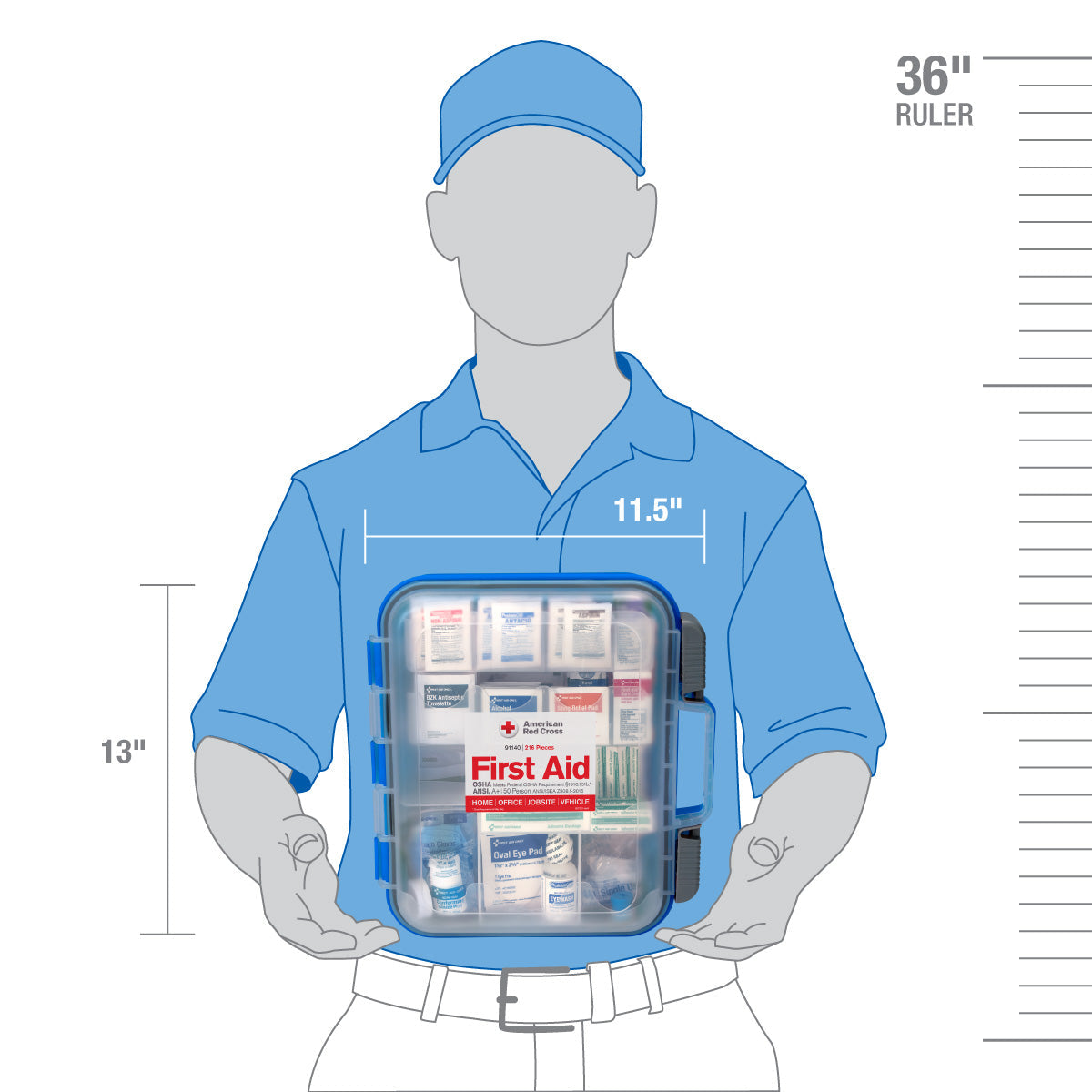 First Aid Only American Red Cross Clear Cover 50 Person ANSI A Kit