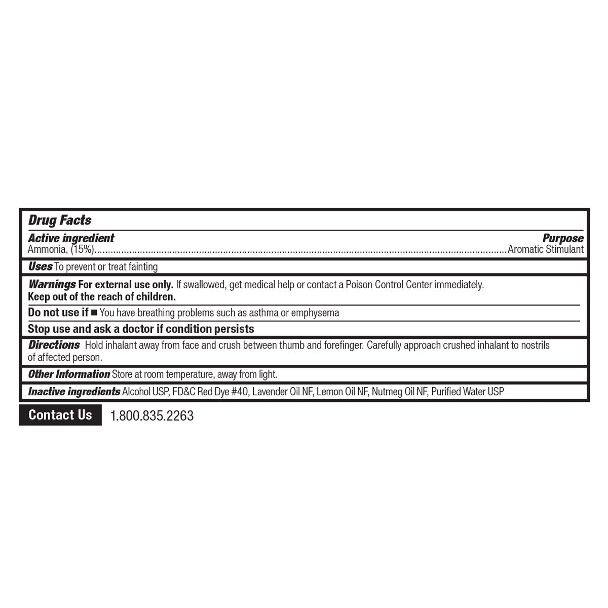 First Aid Only Ammonia Inhalants 100 Per Box
