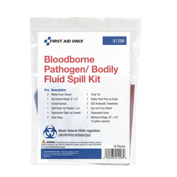 First Aid Only Bloodborne Pathogen/Bodily Fluid Spill Kit