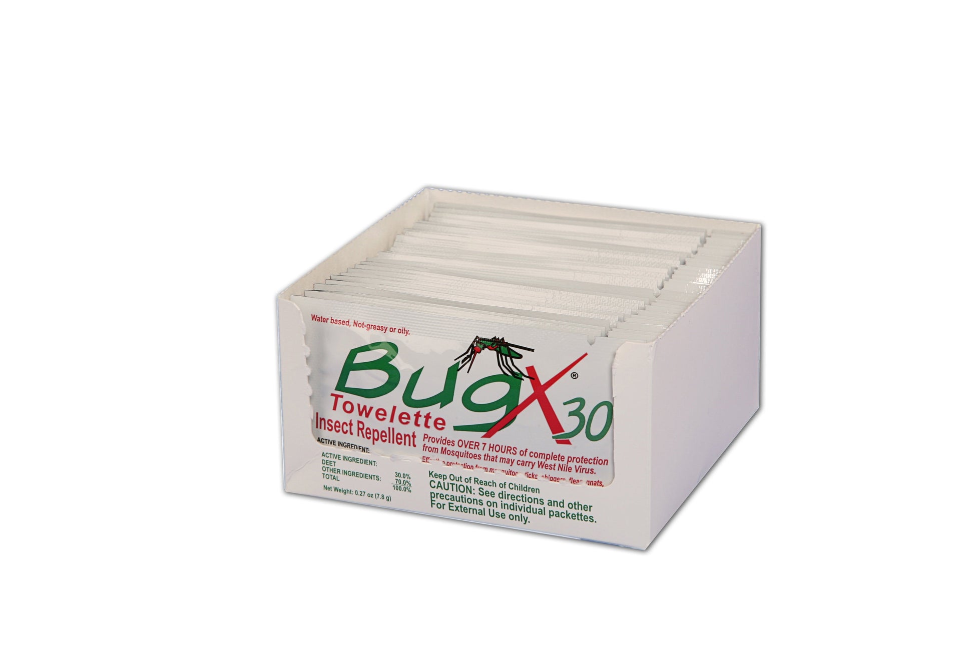 First Aid Only BugX30 Insect Repellent Wipes DEET 25 Per Box