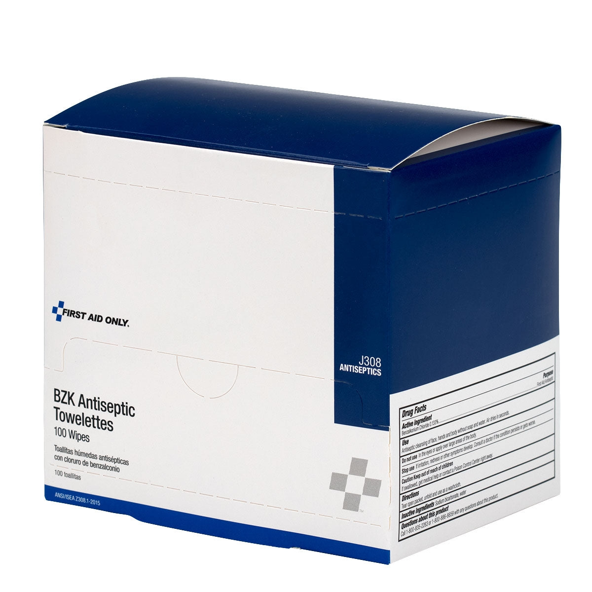 First Aid Only BZK Antiseptic Wipes 100 Per Box