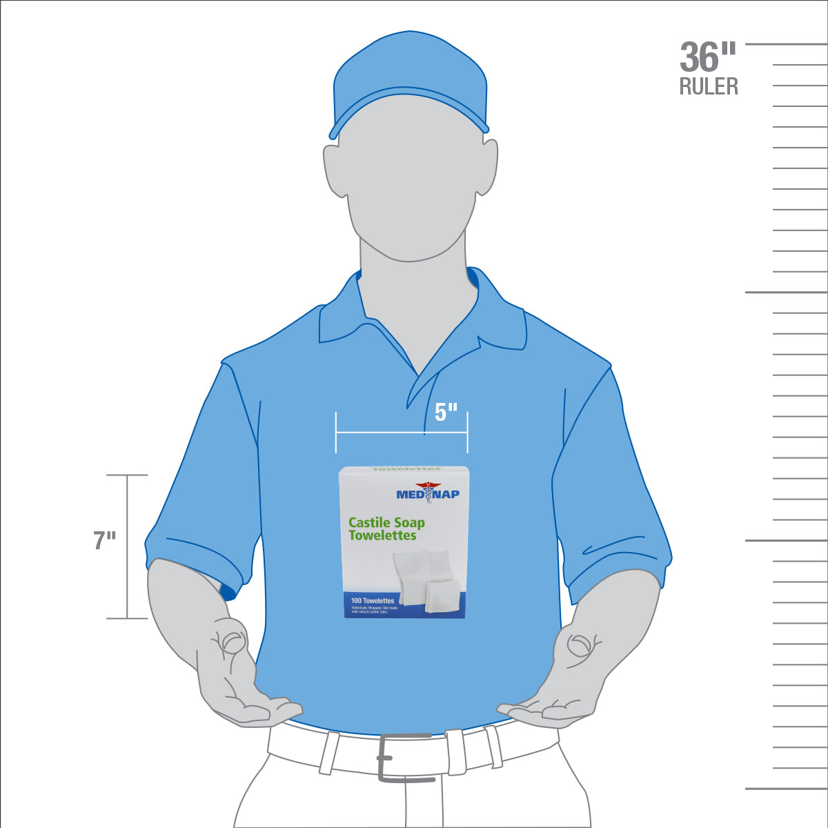 First Aid Only Castile Soap Wipes 100 per Box Case of 10 Boxes