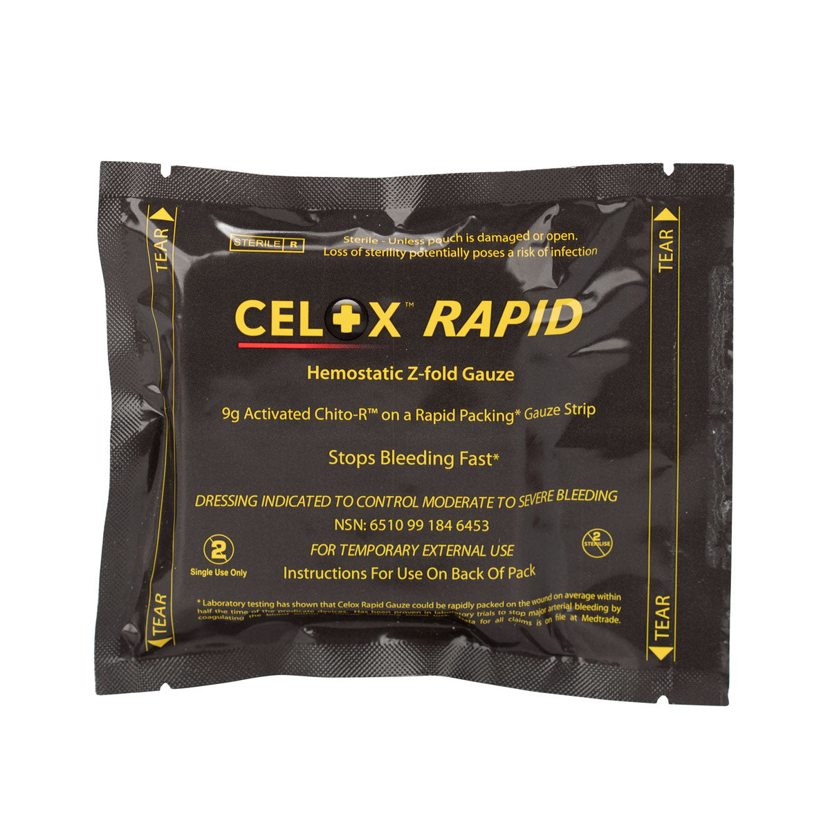 Celox 5' Z Fold Rapid Blood Clotting Gauze - First Aid