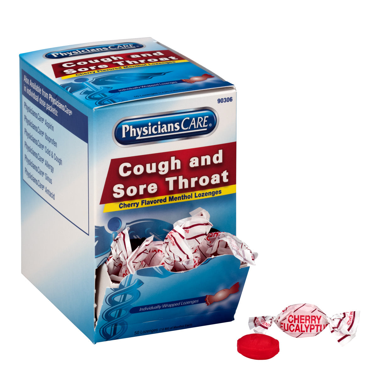 Cherry Flavor Cough & Throat Lozenges 50x1 per Box – firstaidonly