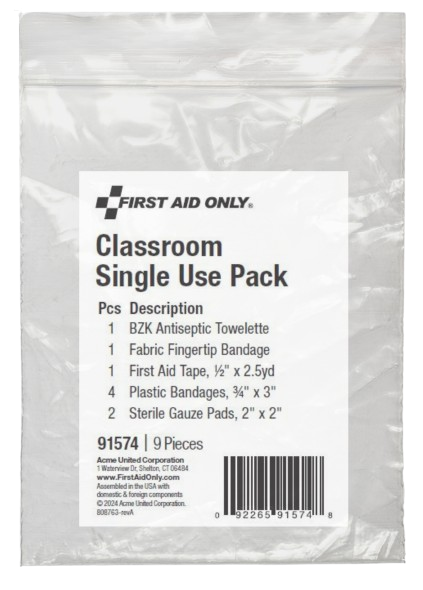 First Aid Only Classroom Single Use Pack Refill