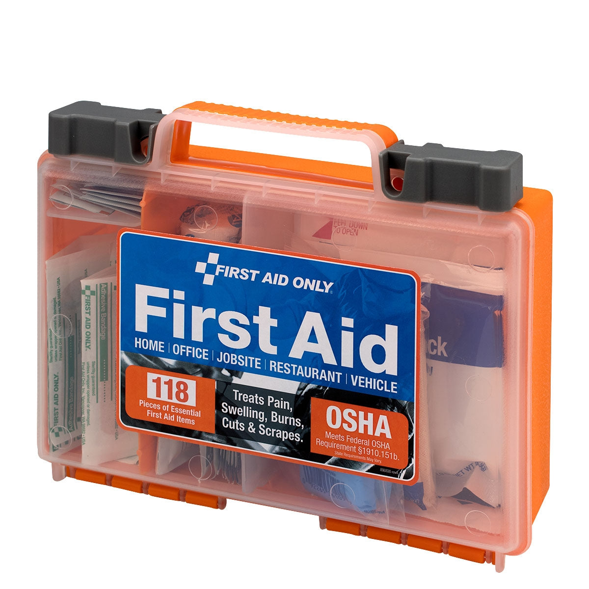 First Aid Only Clear Front Cover 118-piece Kit OSHA Compliant