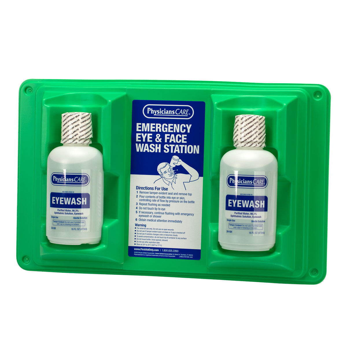 First Aid Only Eyewash Station Double 16 oz. Screw Cap Bottle