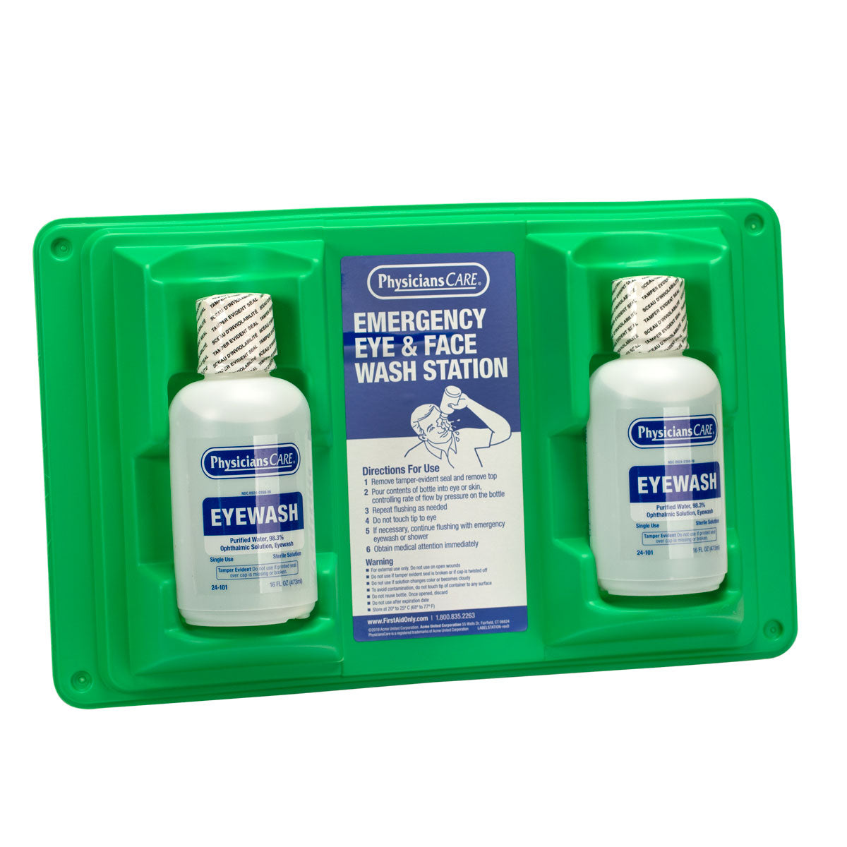 First Aid Only Eyewash Station Double 16 oz. Screw Cap Bottle