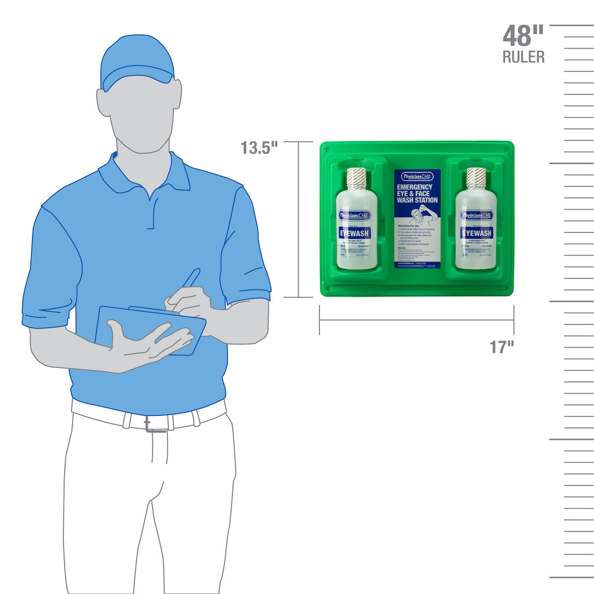 First Aid Only Eyewash Stations Two 32 oz. Screw Cap Bottle