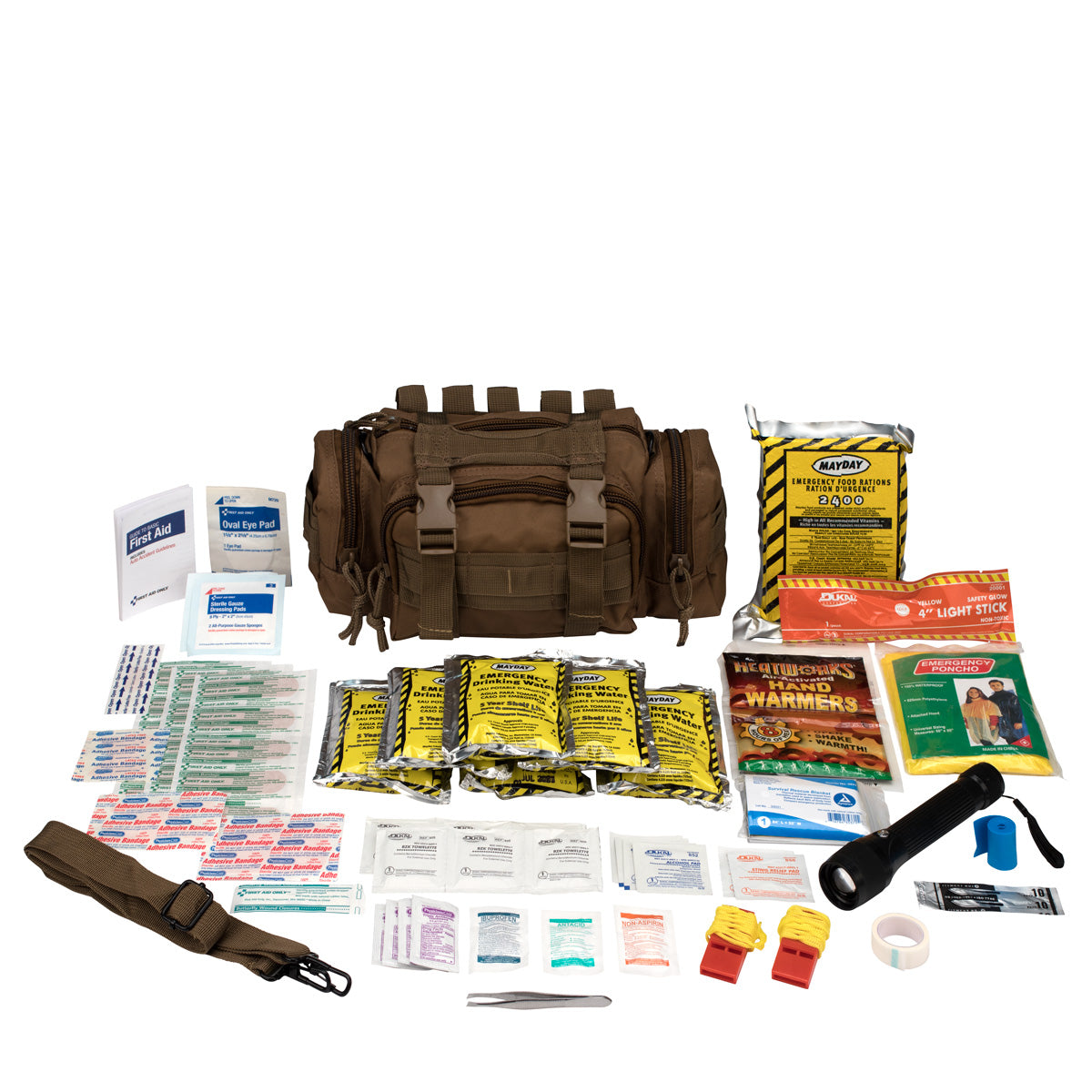 First Aid Only 3 Day Survival Kit with Emergency Food and Water Black (73 Piece Kit)