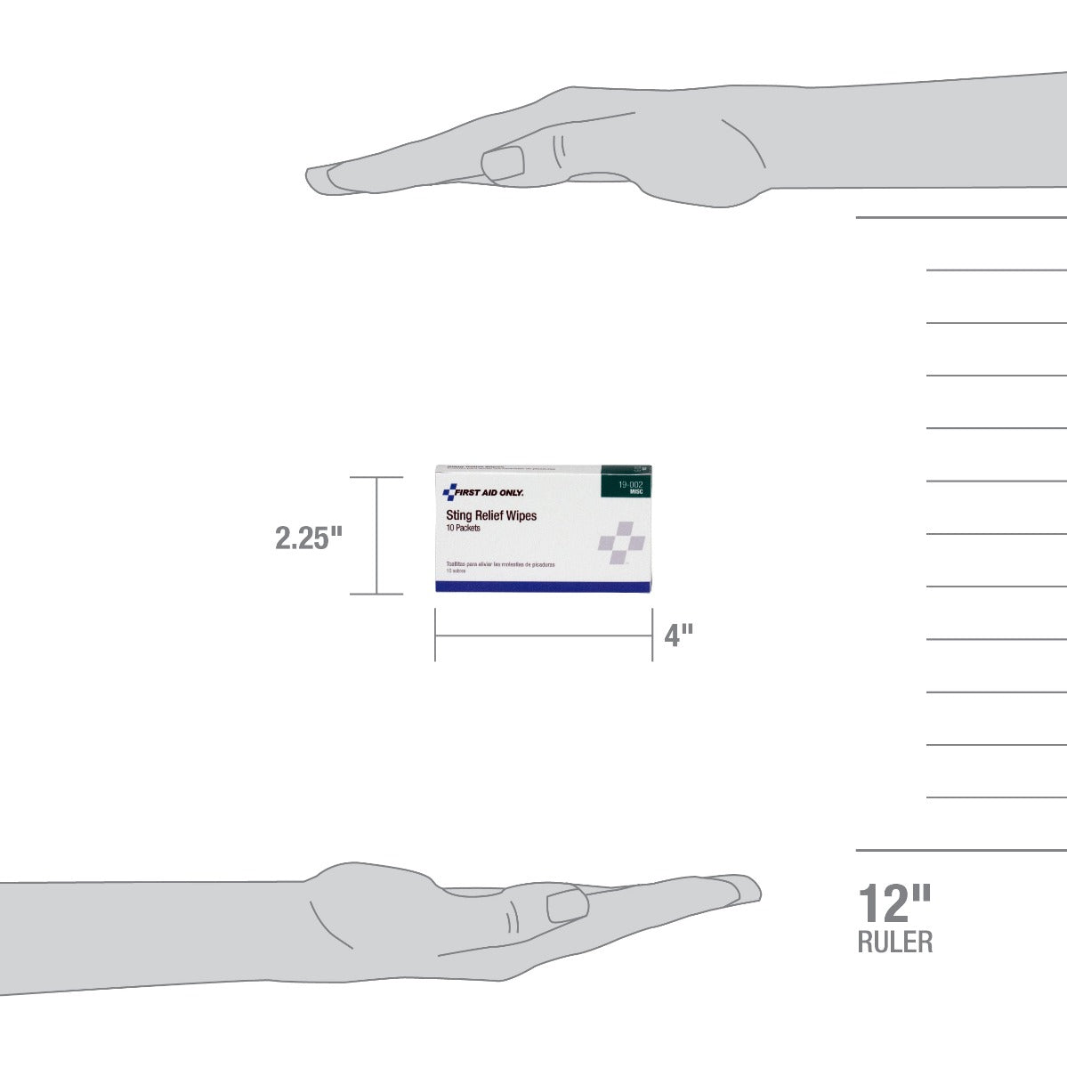 First Aid Only Sting Relief Wipes 10 Per Box