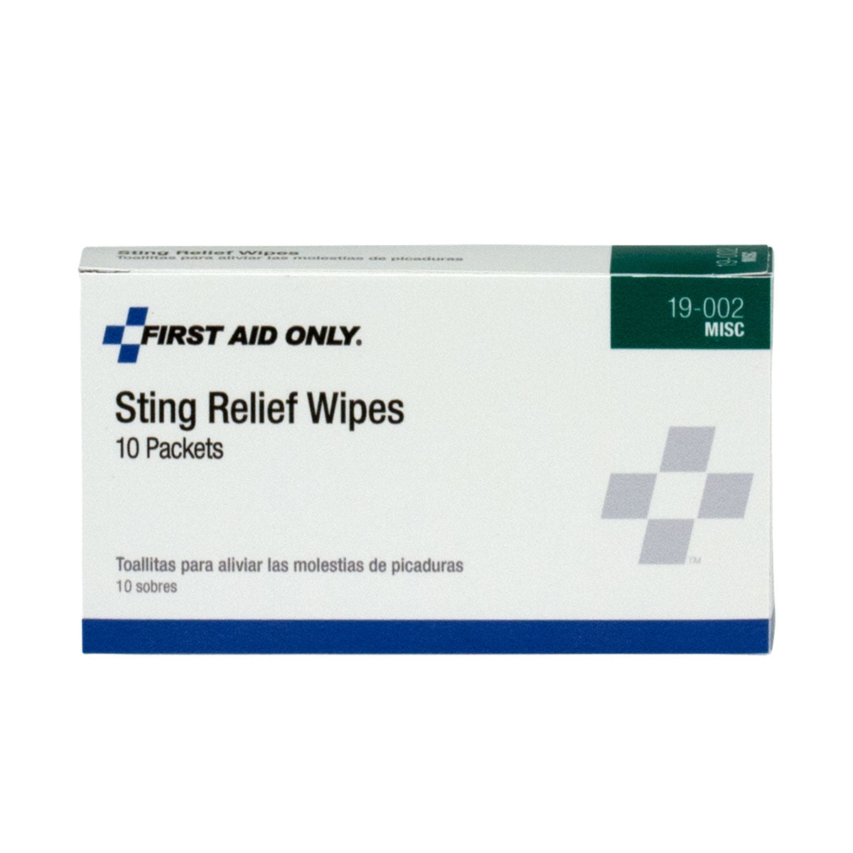 First Aid Only Sting Relief Wipes 10 Per Box
