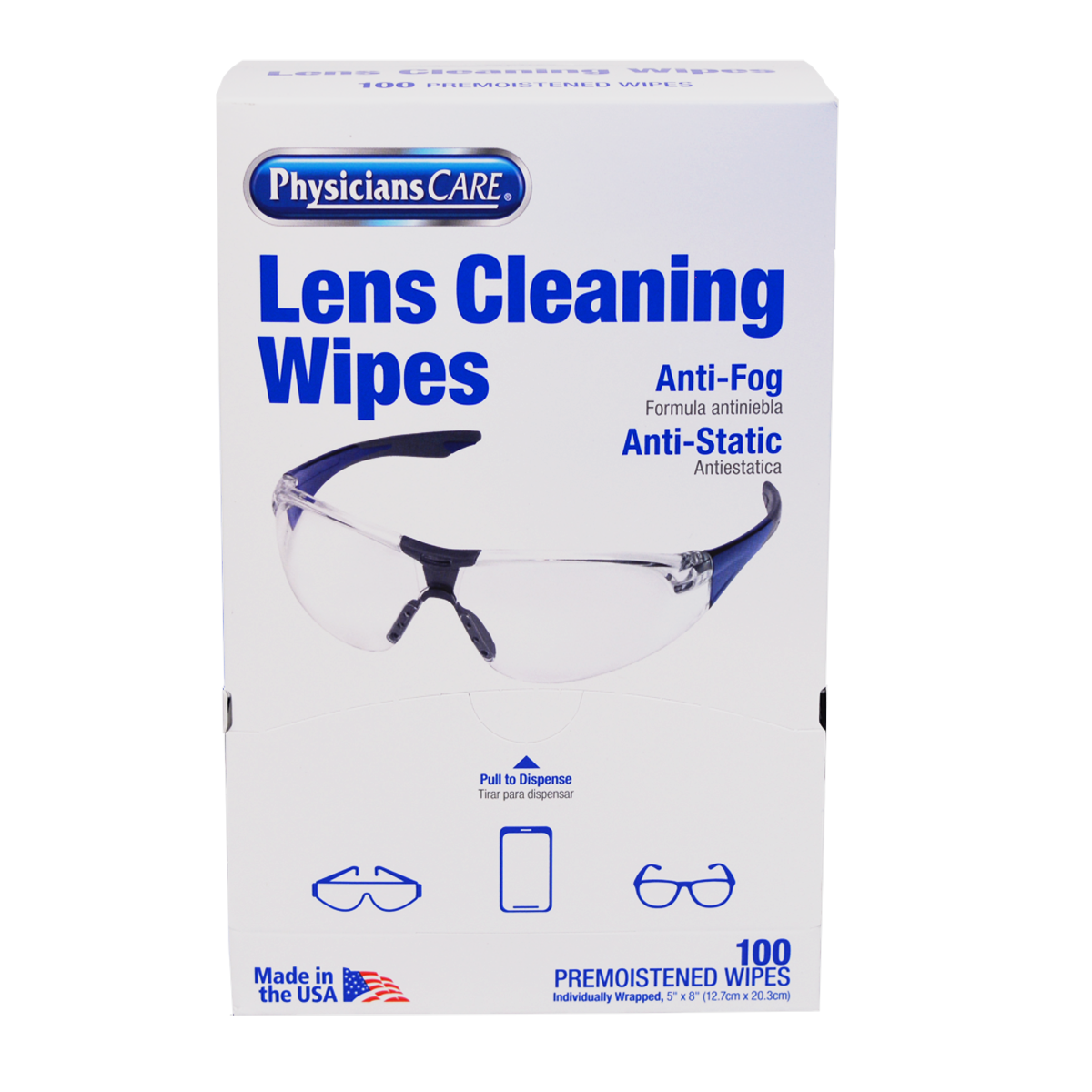 First Aid Only Lens Cleaning Wipes 100 Count