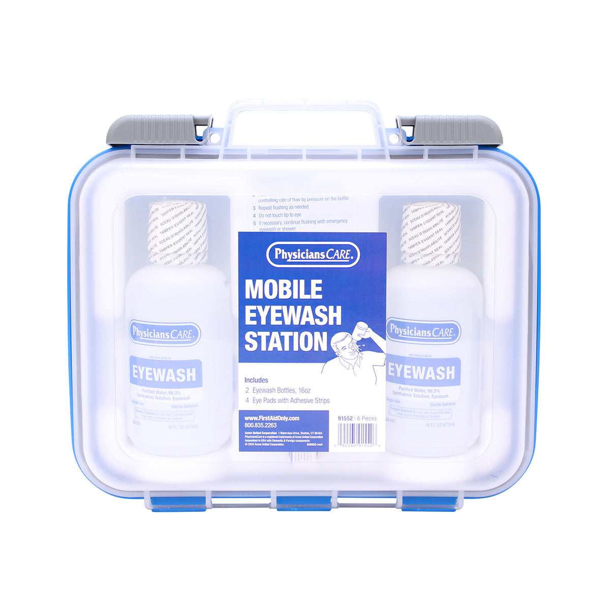 First Aid Only Mobile Eyewash Station 6 Pieces