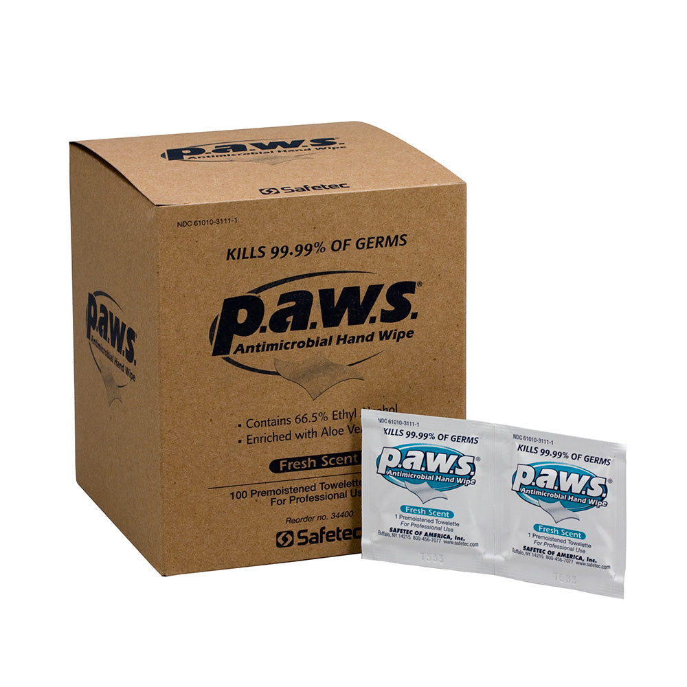 First Aid Only PAWS Antimicrobial Wipes 100 per Box