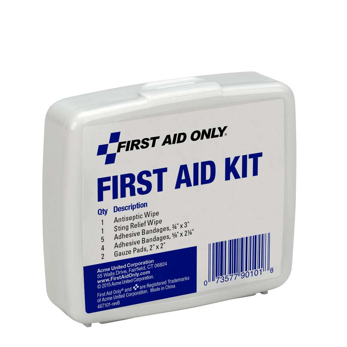 First Aid Only Personal Kit 13 Piece Plastic Case
