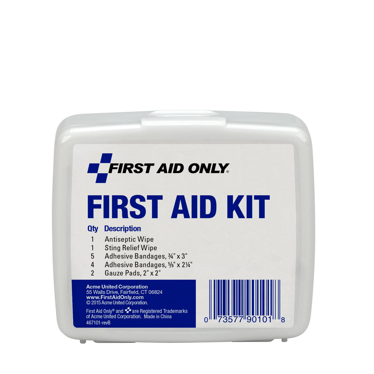 First Aid Only Personal Kit 13 Piece Plastic Case