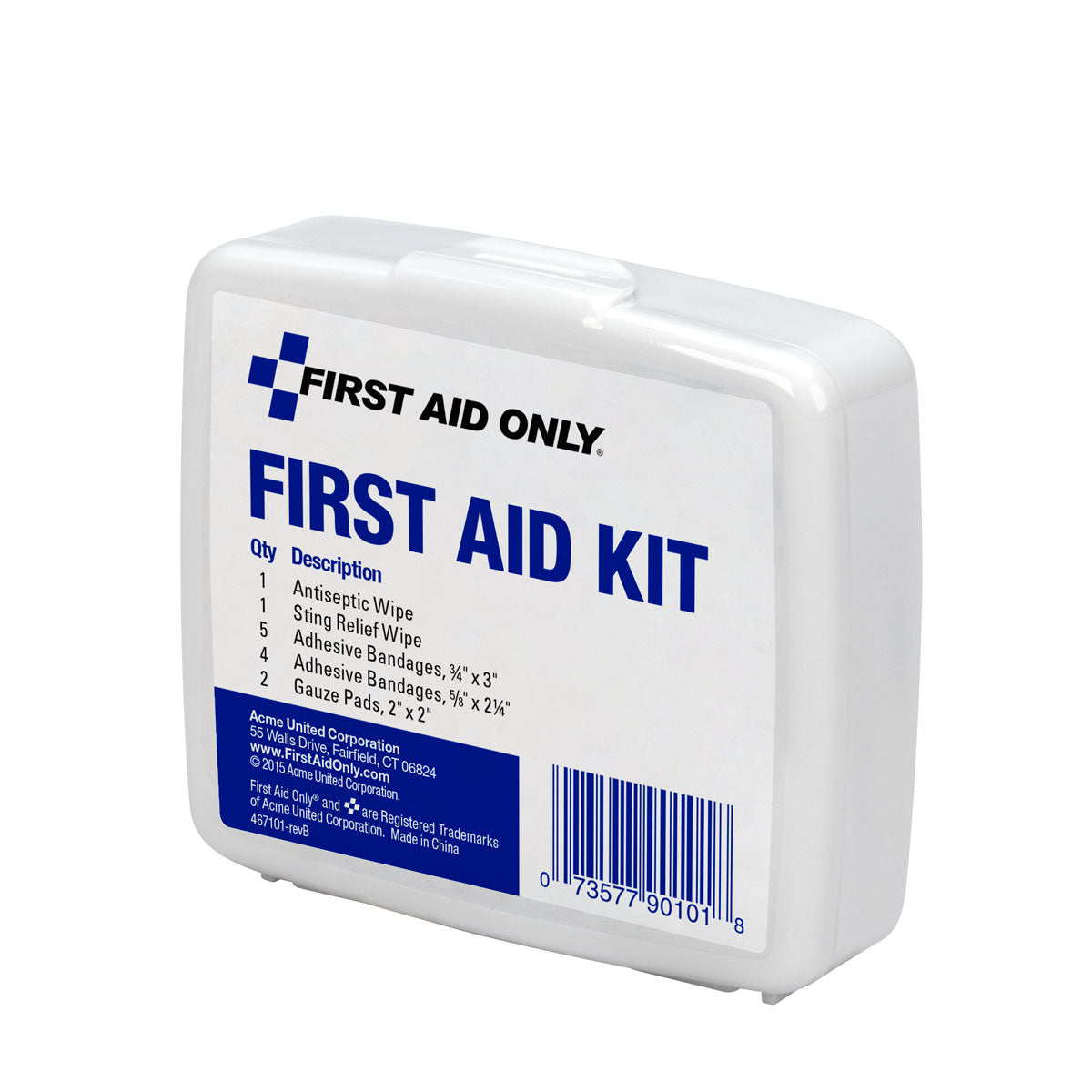 First Aid Only Personal Kit 13 Piece Plastic Case