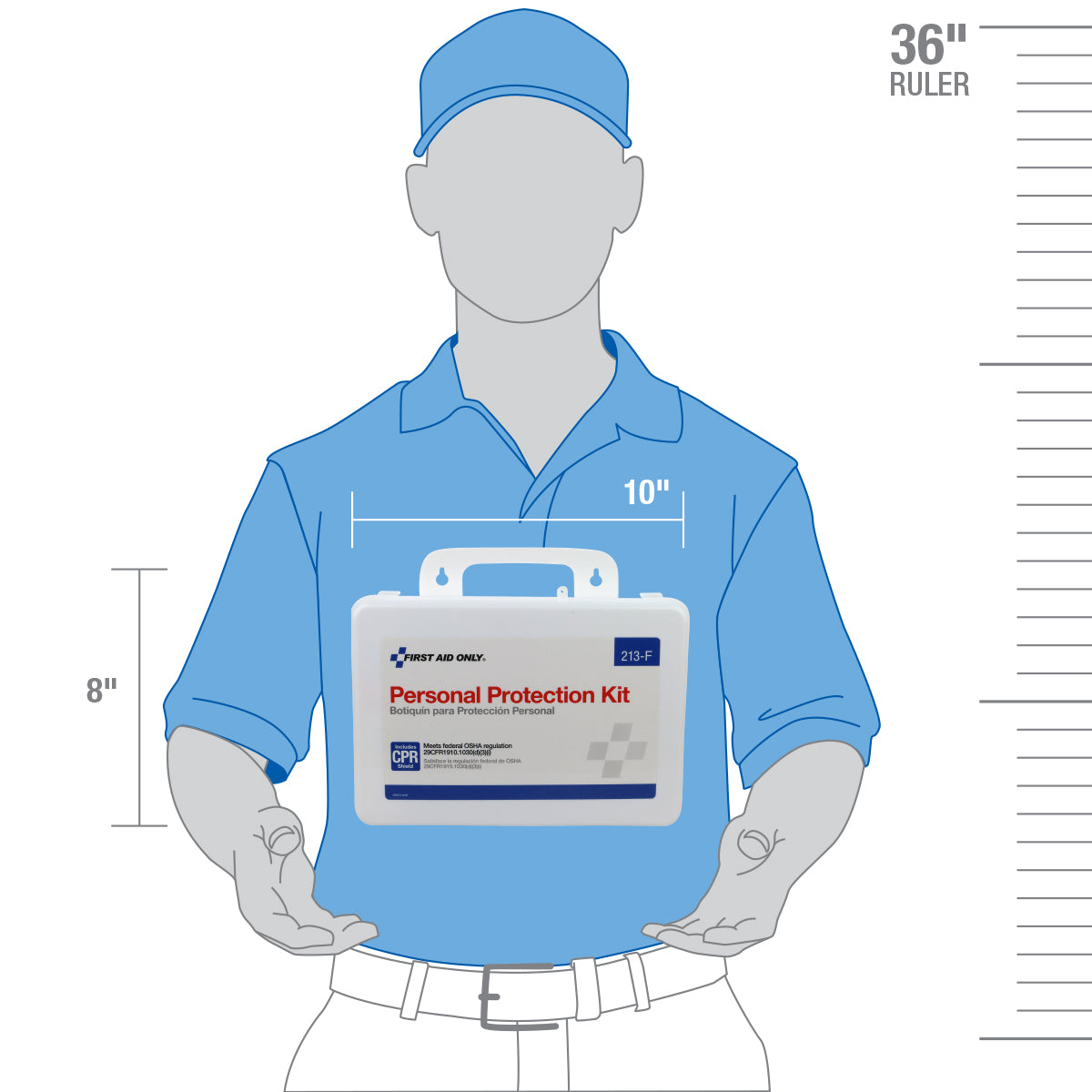 First Aid Only Personal Protection Kit BBP (Blood borne Pathogen) Spill Clean Up Apparel with CPR Pack Plastic Case