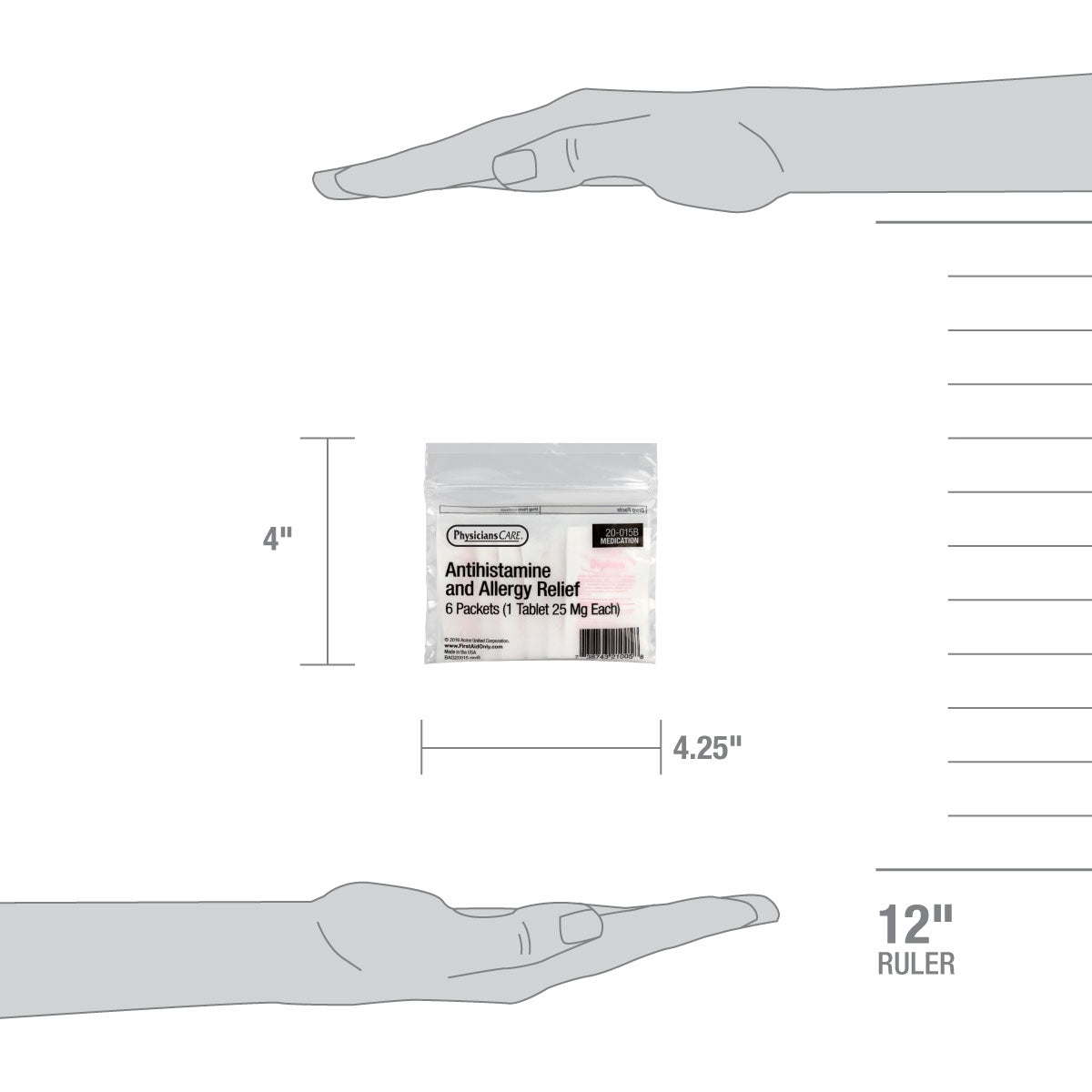 First Aid Only PhysiciansCare Allergy Tablets 6 Count Bag/24 Bags per Case