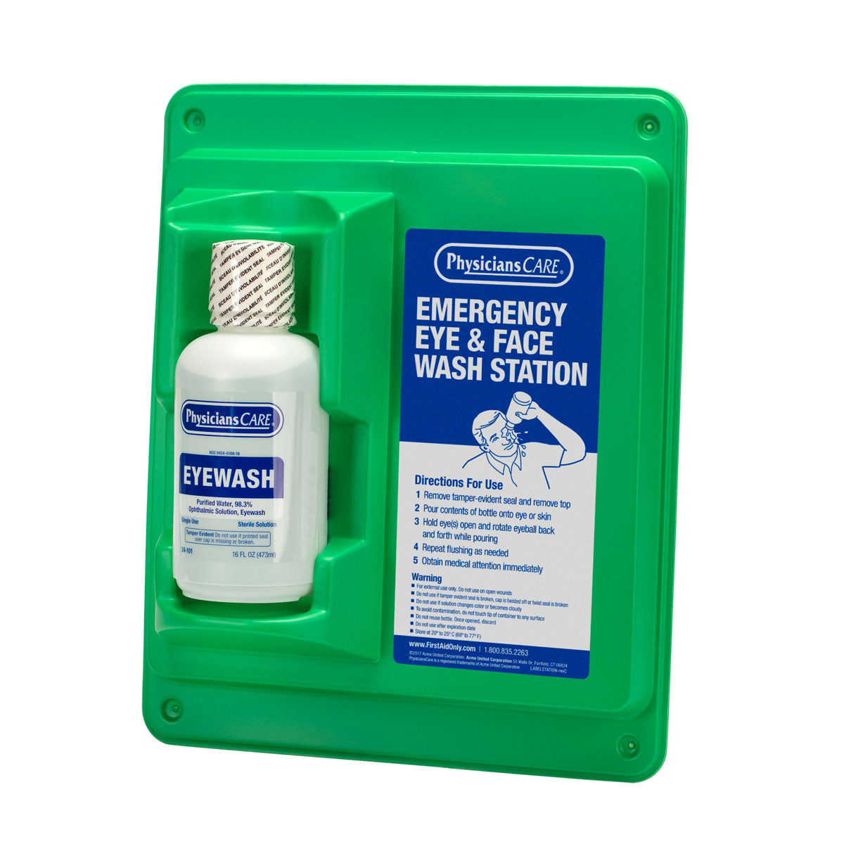 First Aid Only PhysiciansCare Eyewash Station Single 16 oz. Screw Cap Bottle