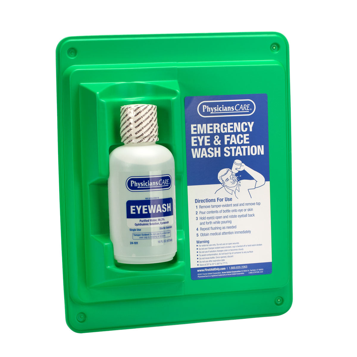 First Aid Only PhysiciansCare Eyewash Station Single 16 oz. Screw Cap Bottle